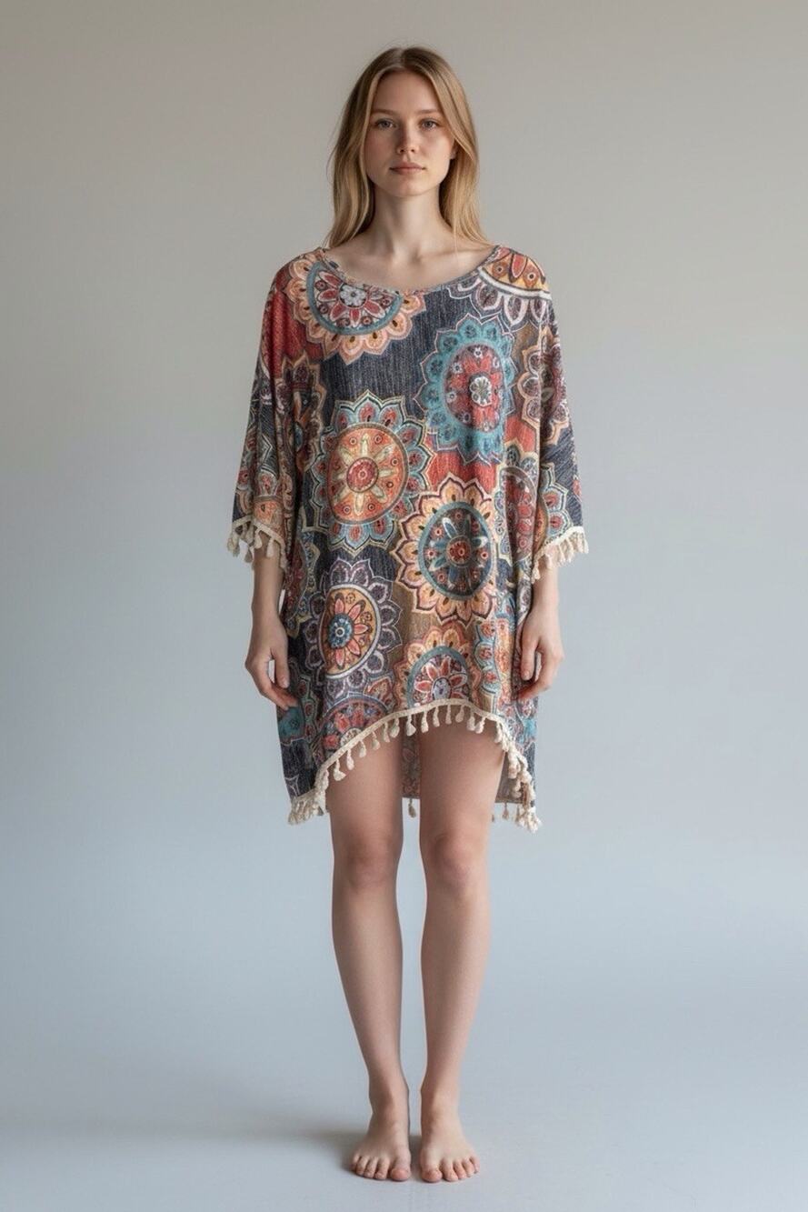 Elsie & Zoe Cover- Up Tunic OS Multicolor floral